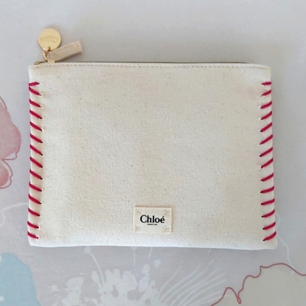 Chloe Cream White Canvas Parfum Bag